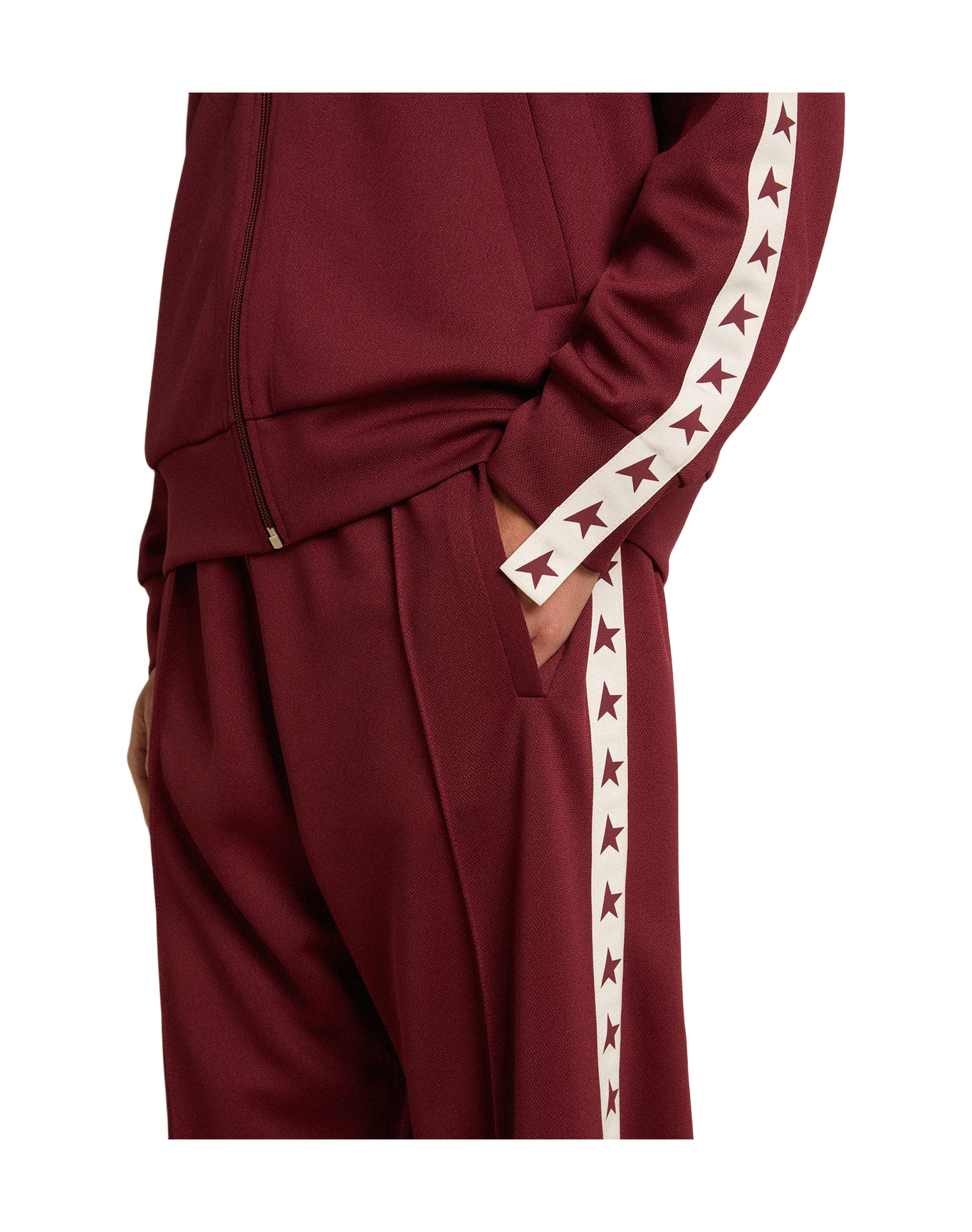 Men | Burgundy Joggers with Stars On The Sides | Windsor Wine x White