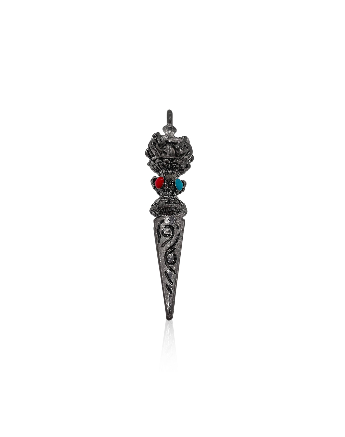 Men | Charm in Silver with Choral and Accents ONE OF A KIND | Turquoise