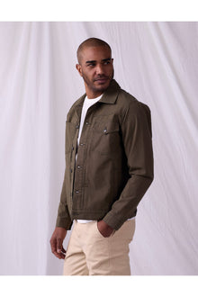 Men | James Canvas Trucker | Dark Moss
