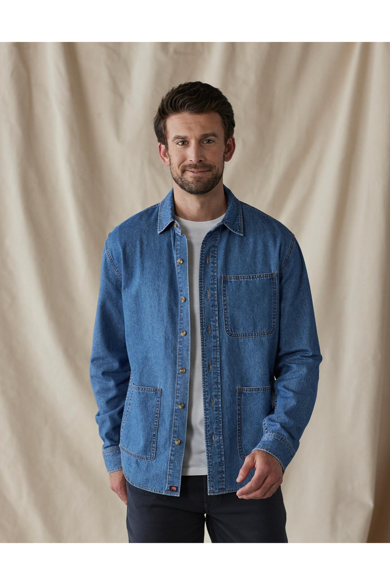 Men | Lightweight Denim Overshirt | Medium Wash
