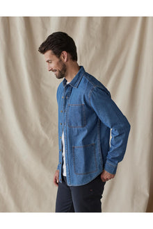 Men | Lightweight Denim Overshirt | Medium Wash