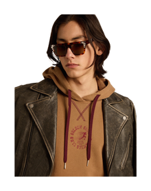 Men | Malt-Colored Cotton Sweatshirt with Hood | Malt Ball x Windsor Wine