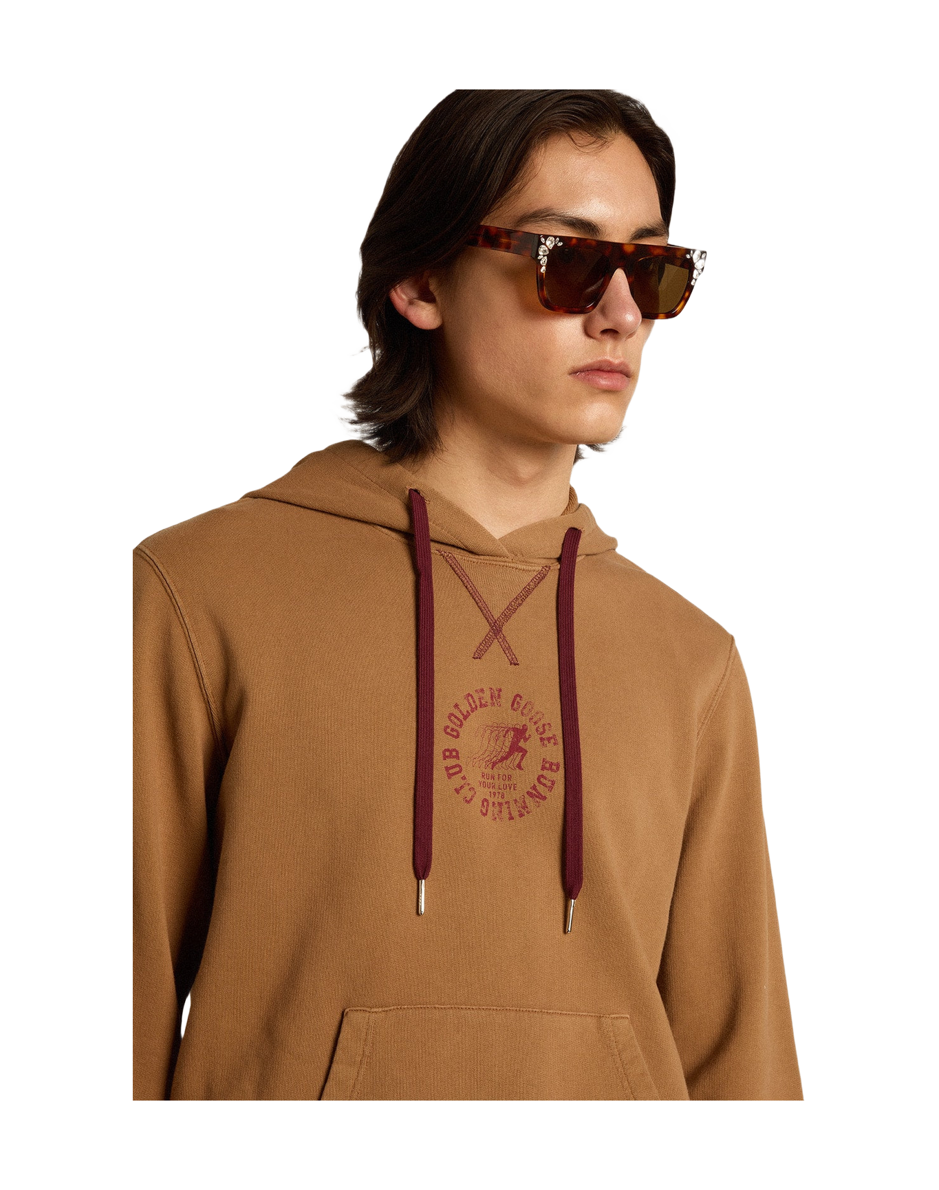 Men | Malt-Colored Cotton Sweatshirt with Hood | Malt Ball x Windsor Wine