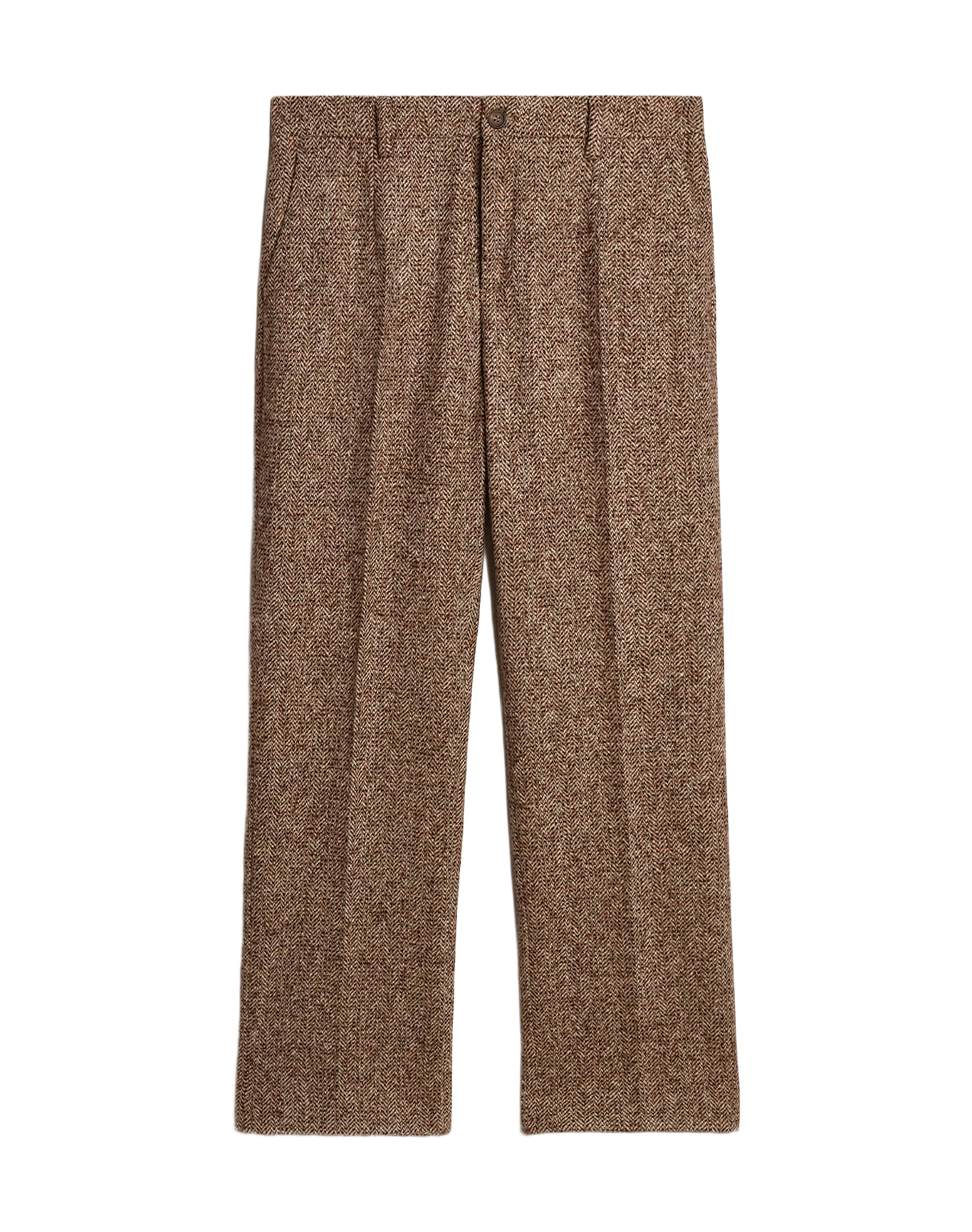 Men | Pants Beige & Brown Wool & Silk Blend Fabric | Beige x Brown x Bluette