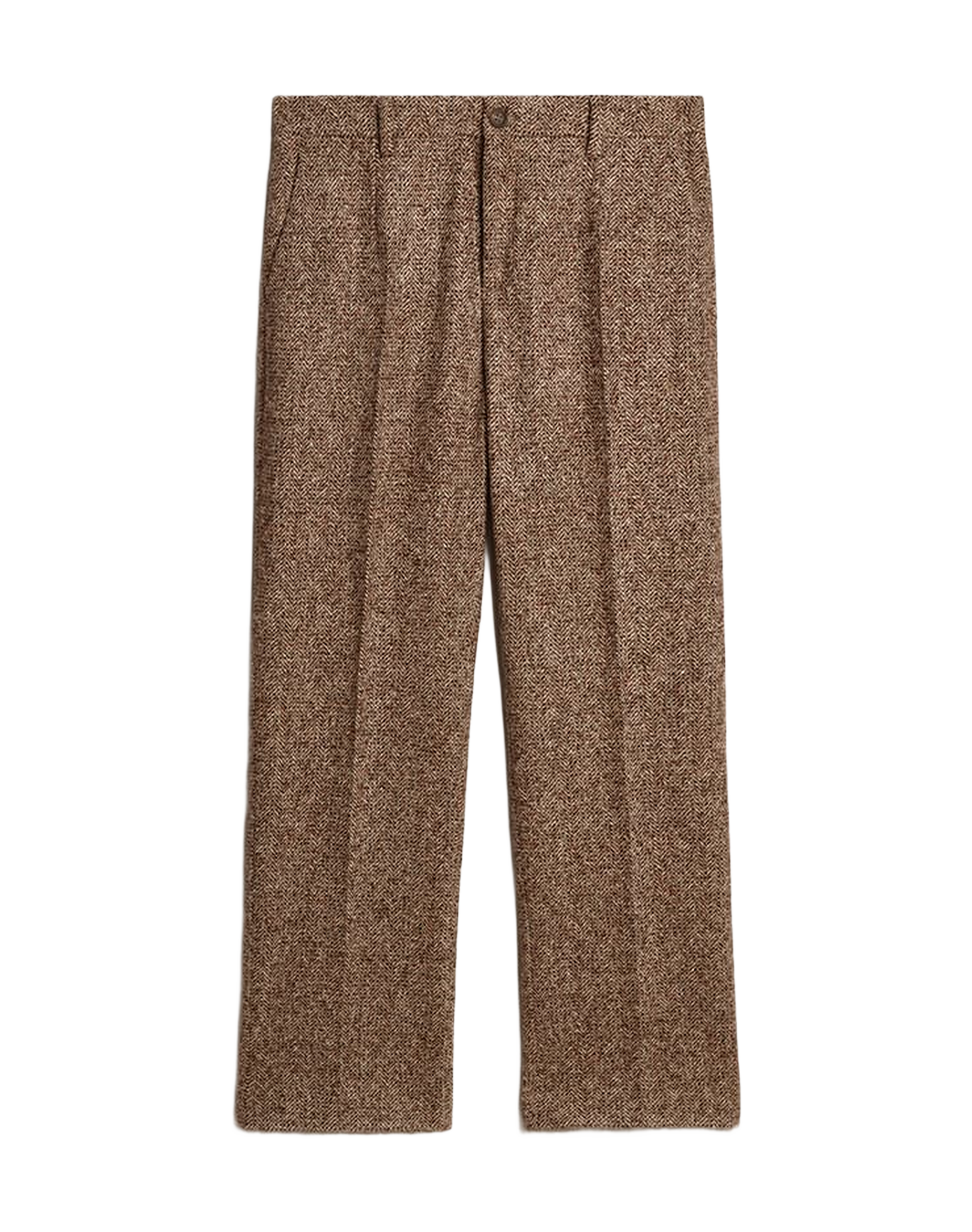 Men | Pants Beige & Brown Wool & Silk Blend Fabric | Beige x Brown x Bluette