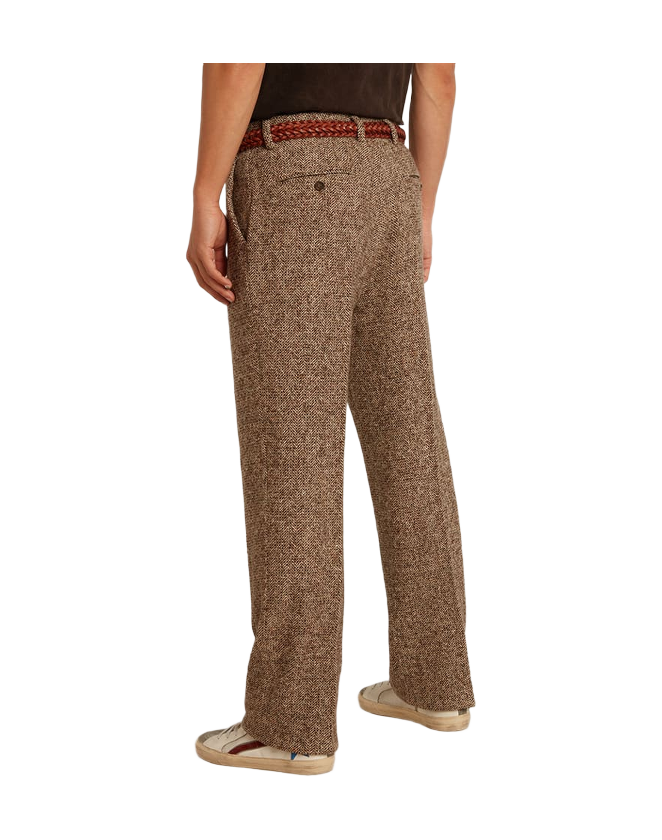 Men | Pants Beige & Brown Wool & Silk Blend Fabric | Beige x Brown x Bluette