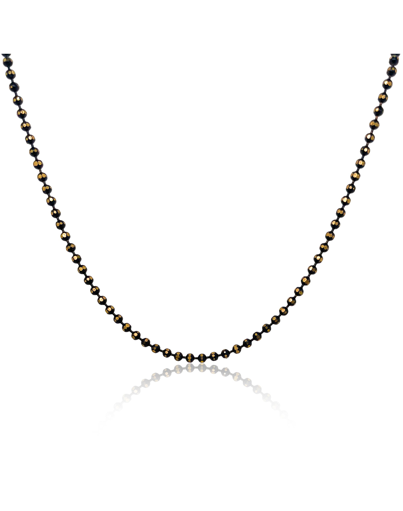 Men | Rhodium Steel Ball Chain | Black