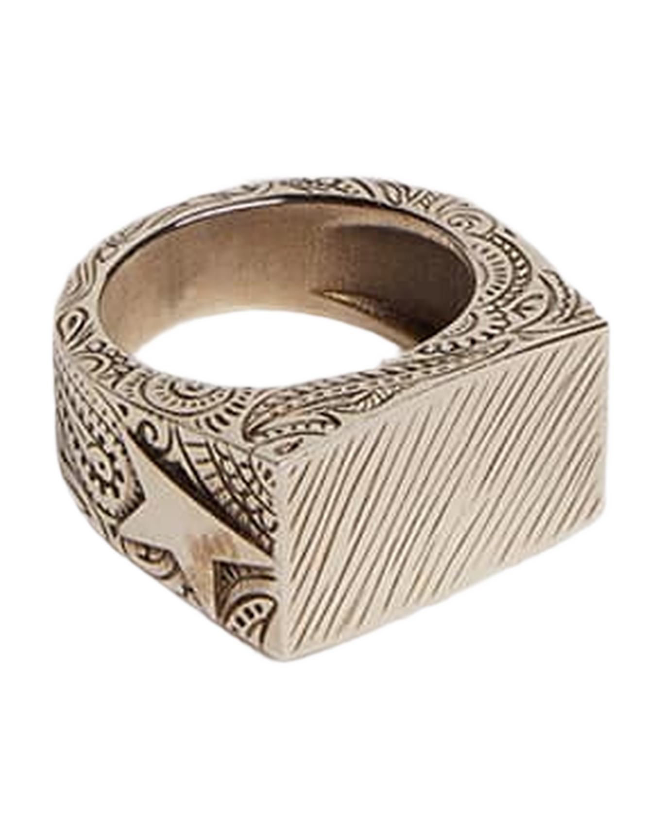 Men | Silver Color Square Ring | Antique Silver