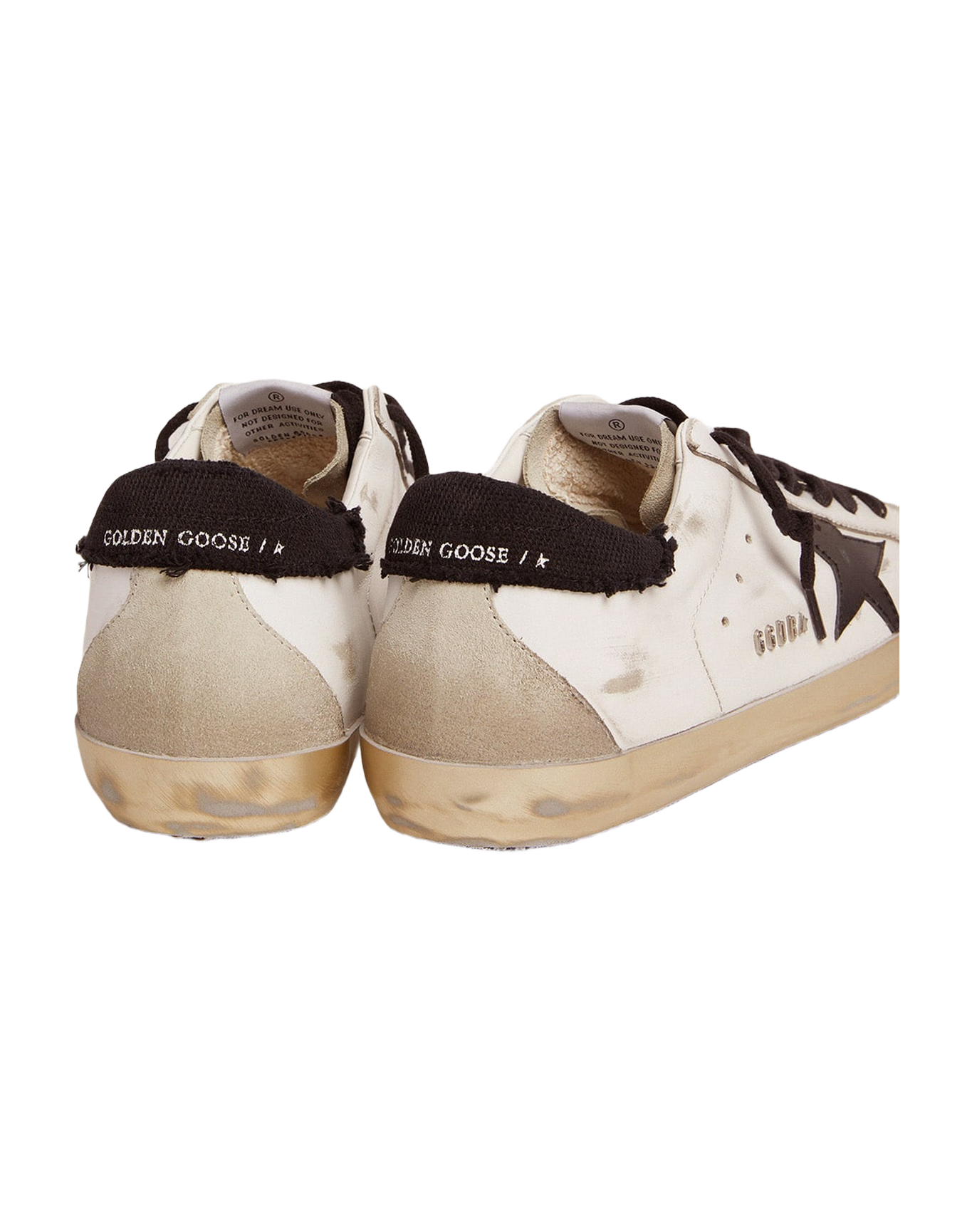 Men | Super-Star Sneakers White Leather with Black Distressed Canvas Heel Tab | White x Ice x Black