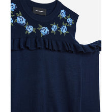 Merino Pullover With Embroidery | Women | Navy