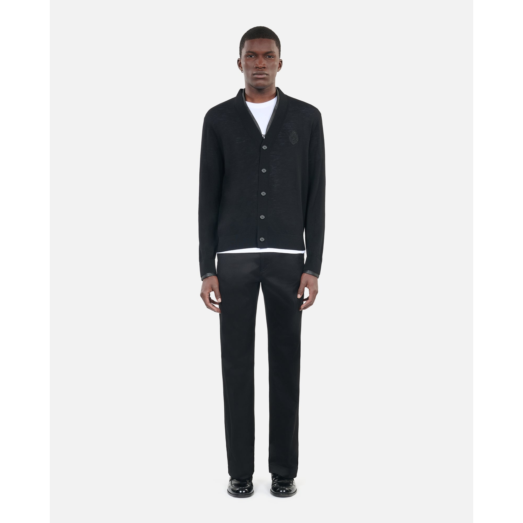 Merino Wool Cardigan | Men | Black