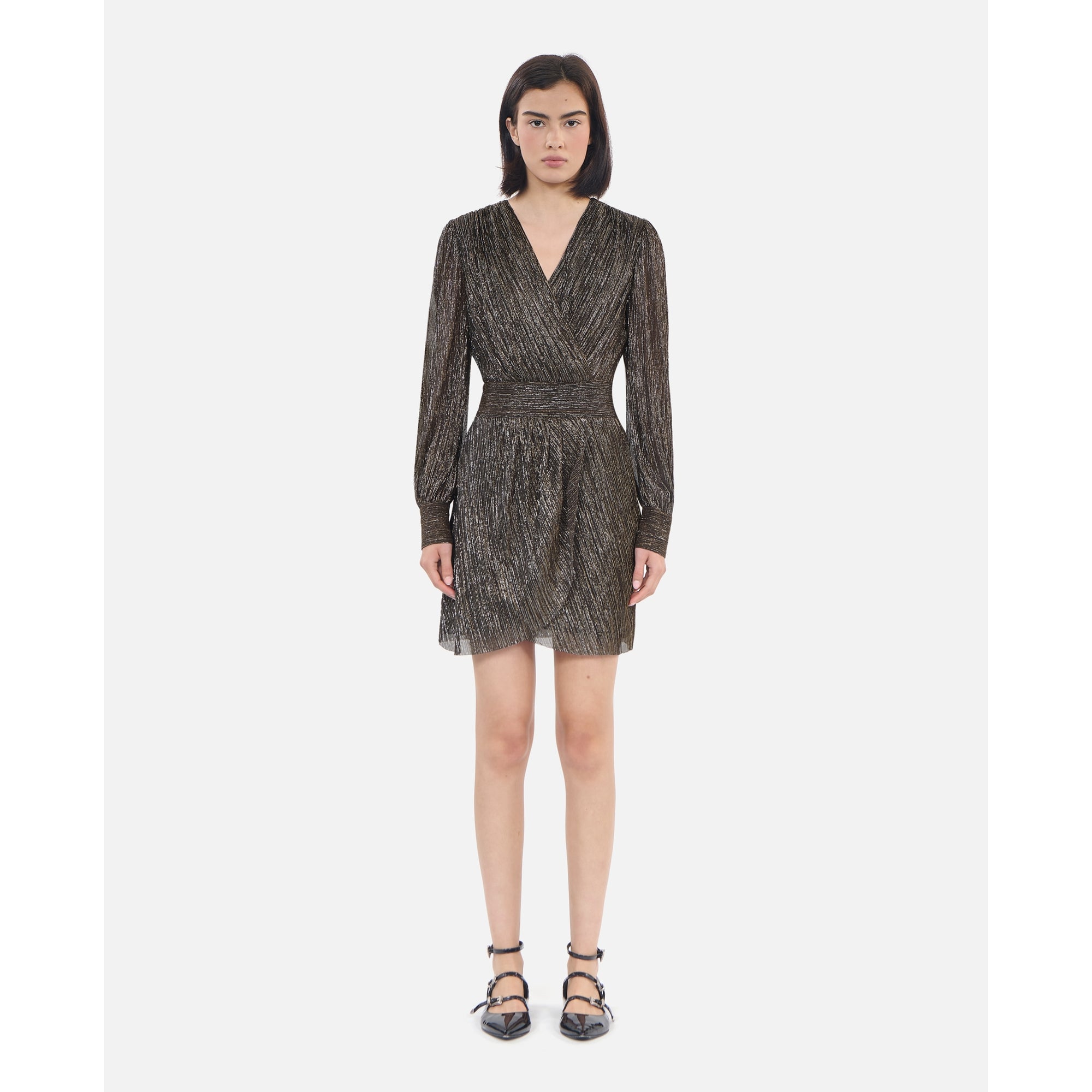 Metallic Jersey Short Dress | Women | Bronze