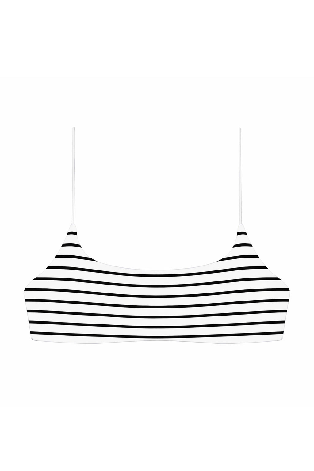 Micro Muse Scoop Top | Black and White Stripe