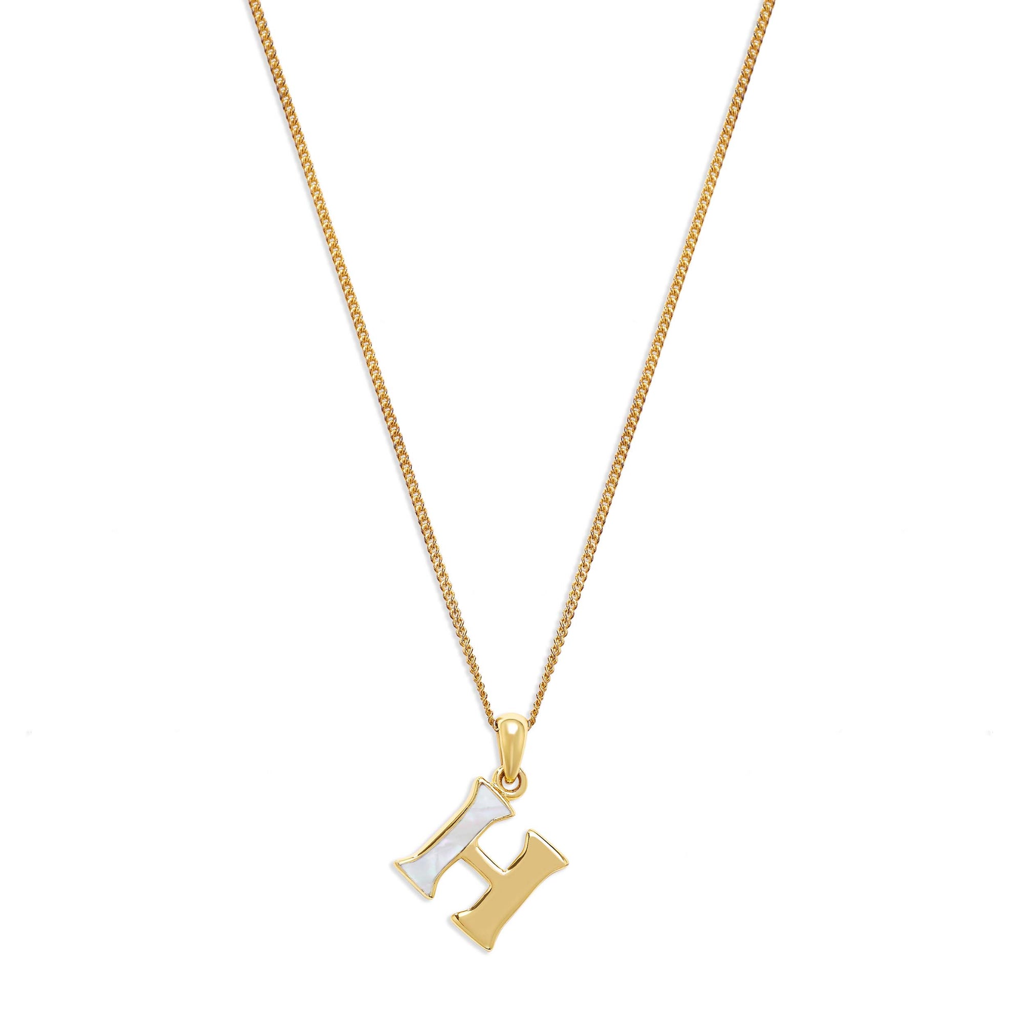 The Half Stone Initial Necklace | 18KT Gold Vermeil