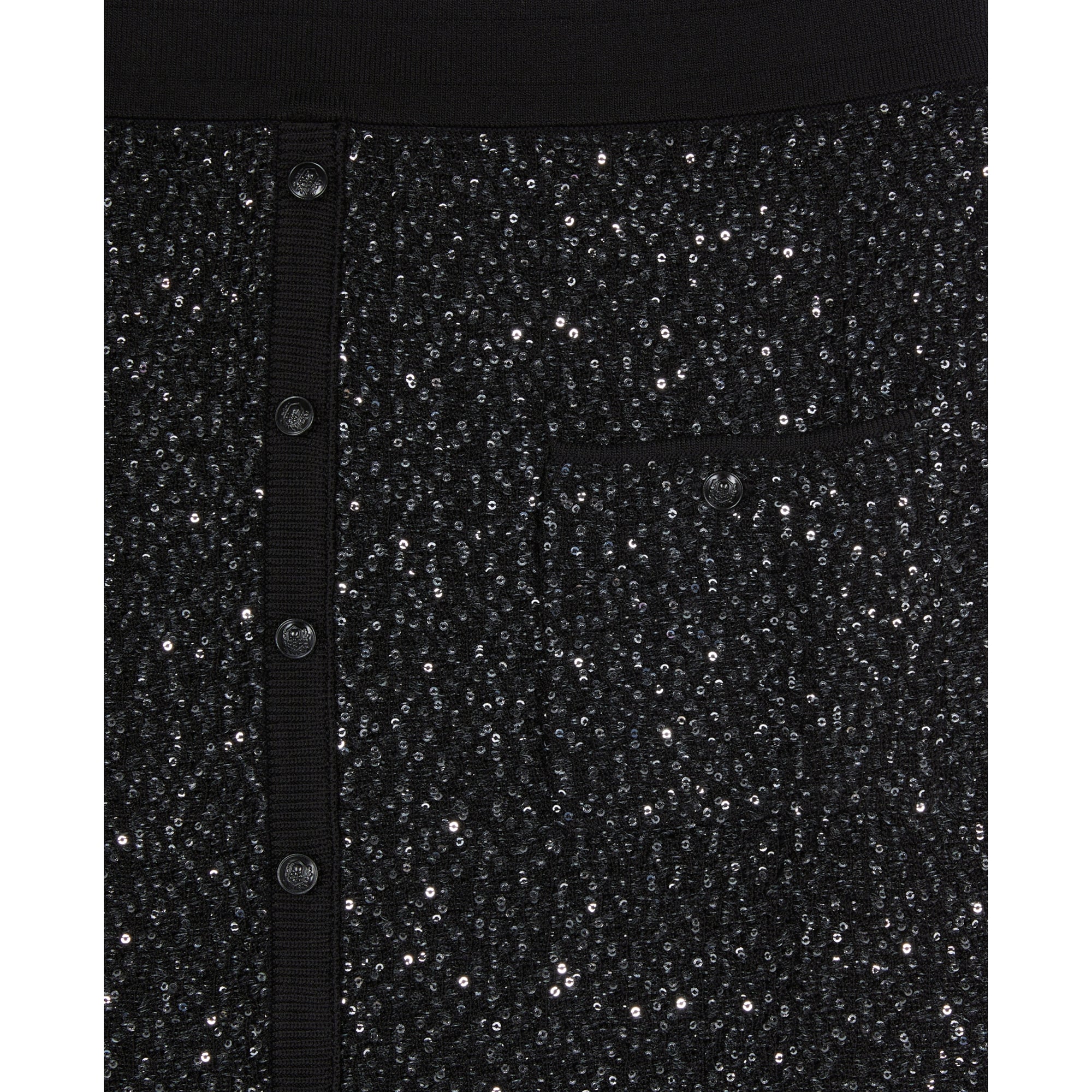 Mid-Length Sequin Skirt | Women | Black