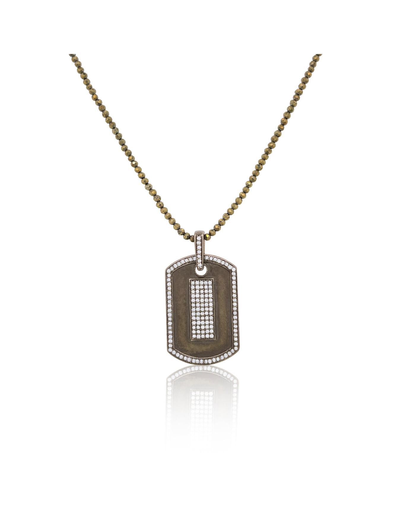 Military Diamond Short Necklace | Bronze
