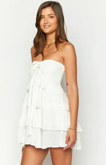 Miller Strapless Mini Dress | White
