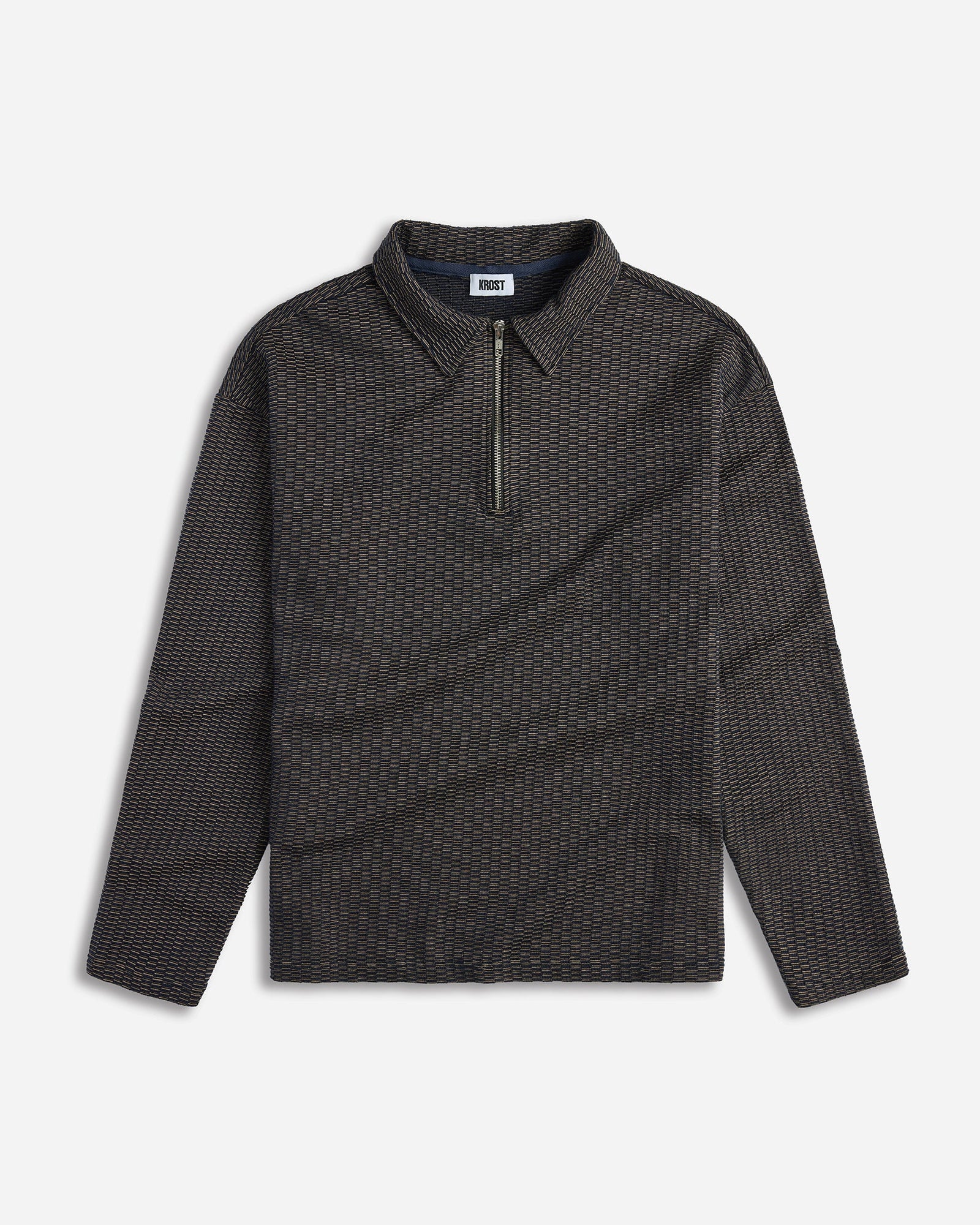 Mini Jacquard Zip Polo | December Sky