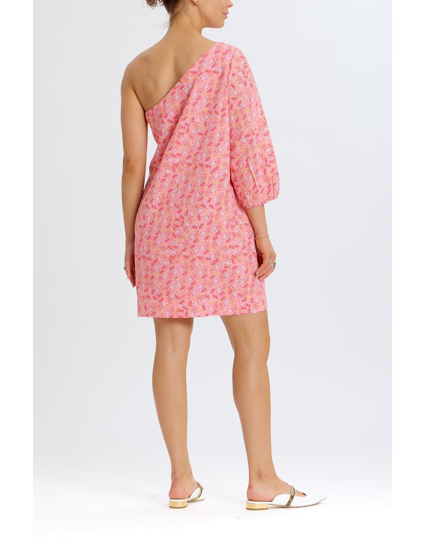 Mini Floral One Shoulder Dress | Pink/Floral