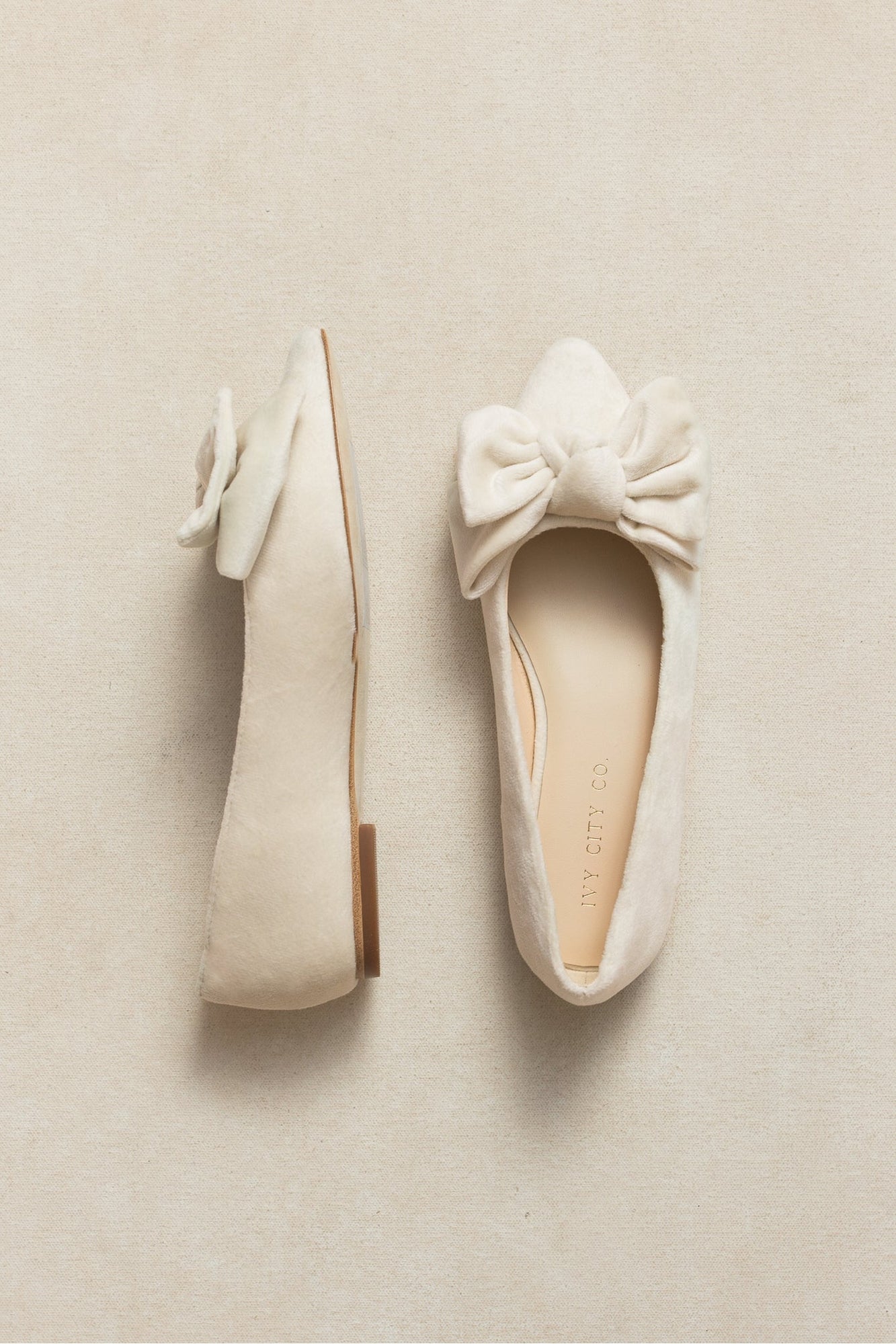 Girls | Mini Ivy Bow Flat | Cream