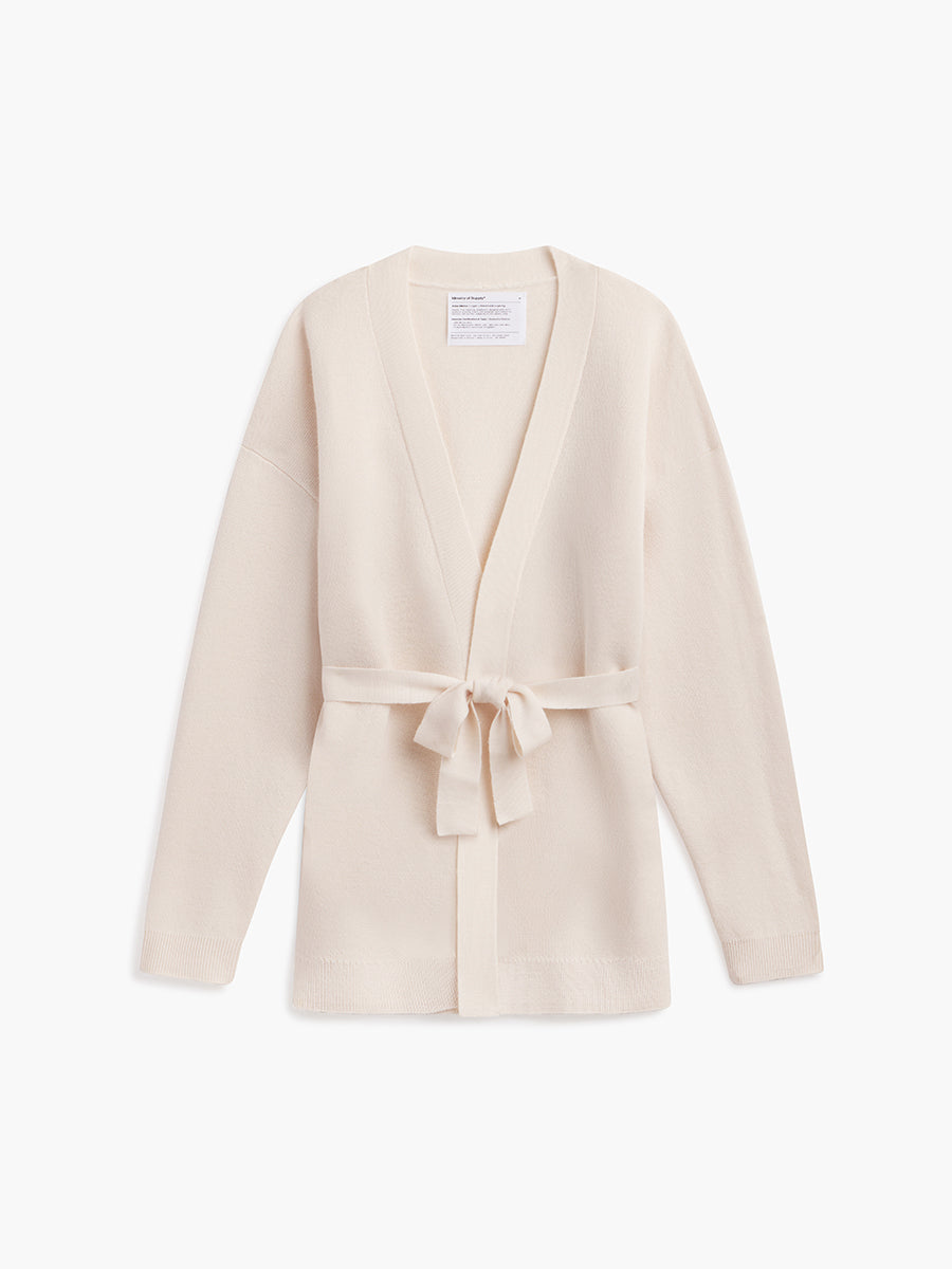 Womens | Atlas Merino Belted Cardigan | Ivory