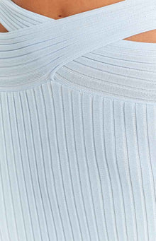 Mylah Rib Knit Midi Skirt | Blue