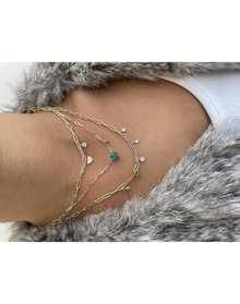 Evil Eye Diamond Paperclip Necklace | 14kt Gold