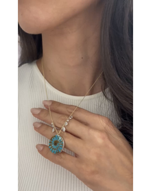 Diamond and Fossil Necklace | Yellow Gold