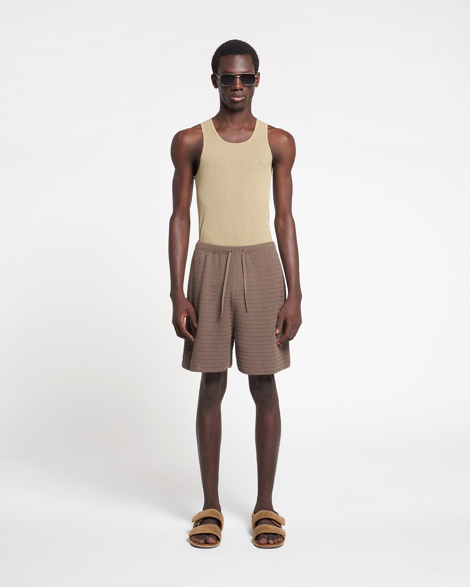 Mens | Levon Mesh-Jersey Tank Top | Pale Olive