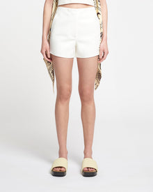 Womens | Elza Okobor Alt-Leather Shorts | White