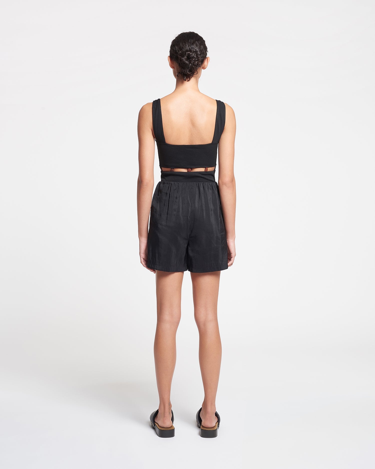 Womens | Masami Glass Poplin Shorts | Black