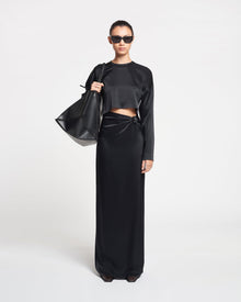 Womens | Beatriz Slip Satin Maxi Dress | Black