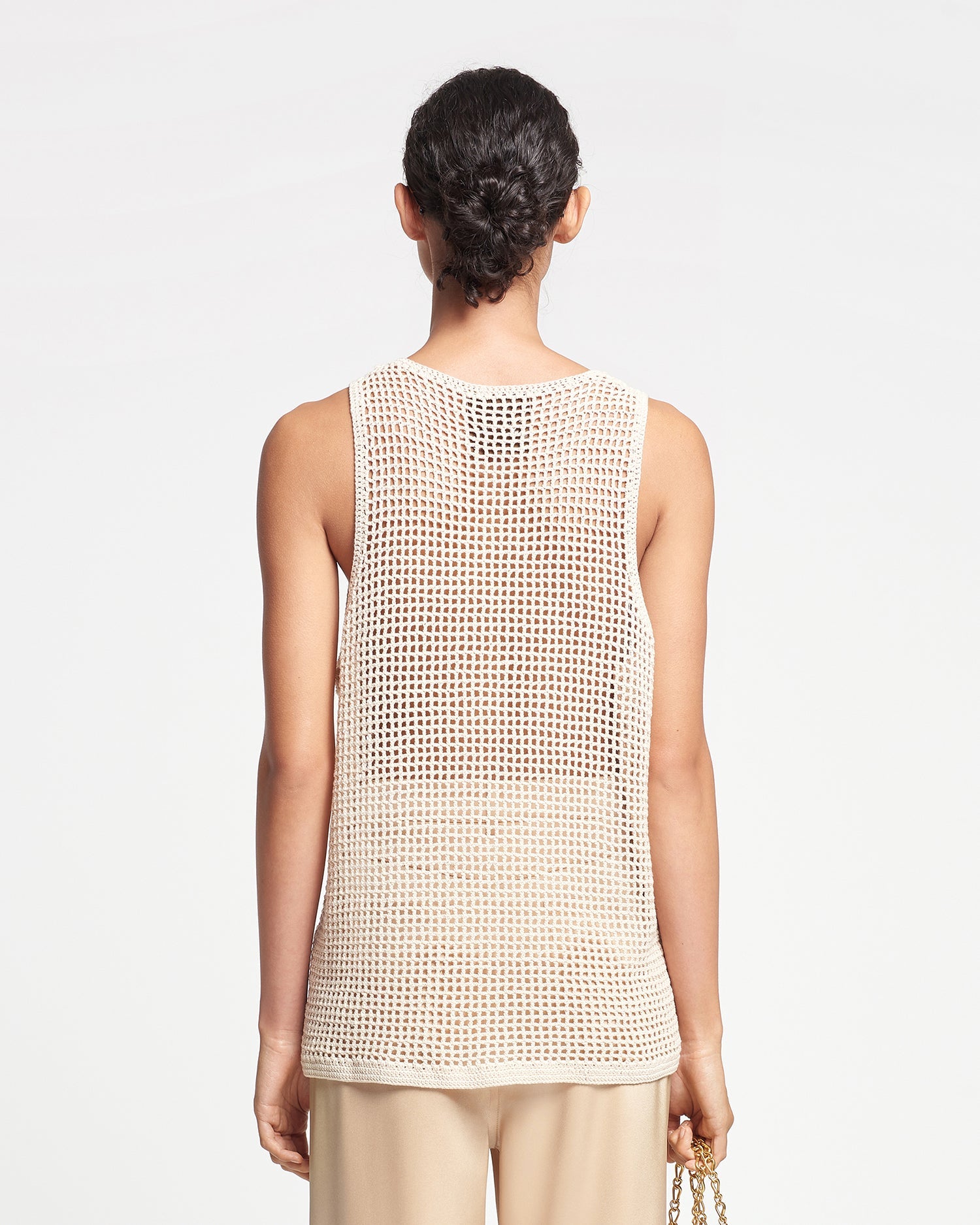 Unisex | Myrtille Crochet Lace Tank Top | Creme