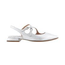 Napoli Flats | Silver Metallic Textured Faux Leather