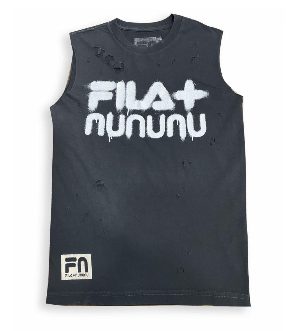 Kid | Deconstructed Sleeveless Shirt | Black