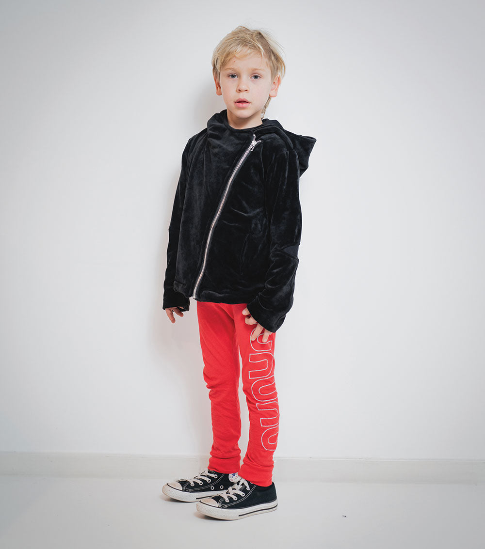 Kid | Velvet Biker Jacket | Black