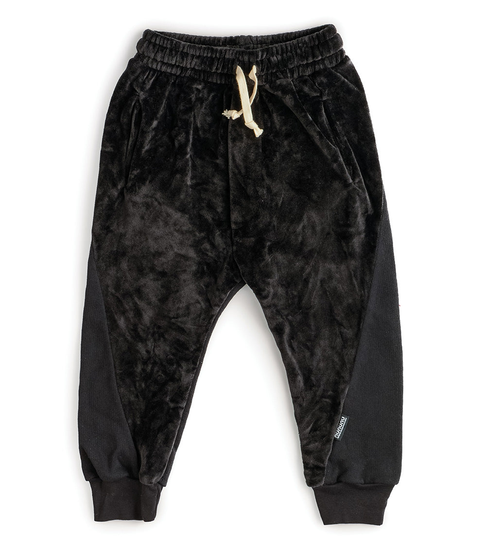 Kid | Mixed Velvet Sweatpants | Black