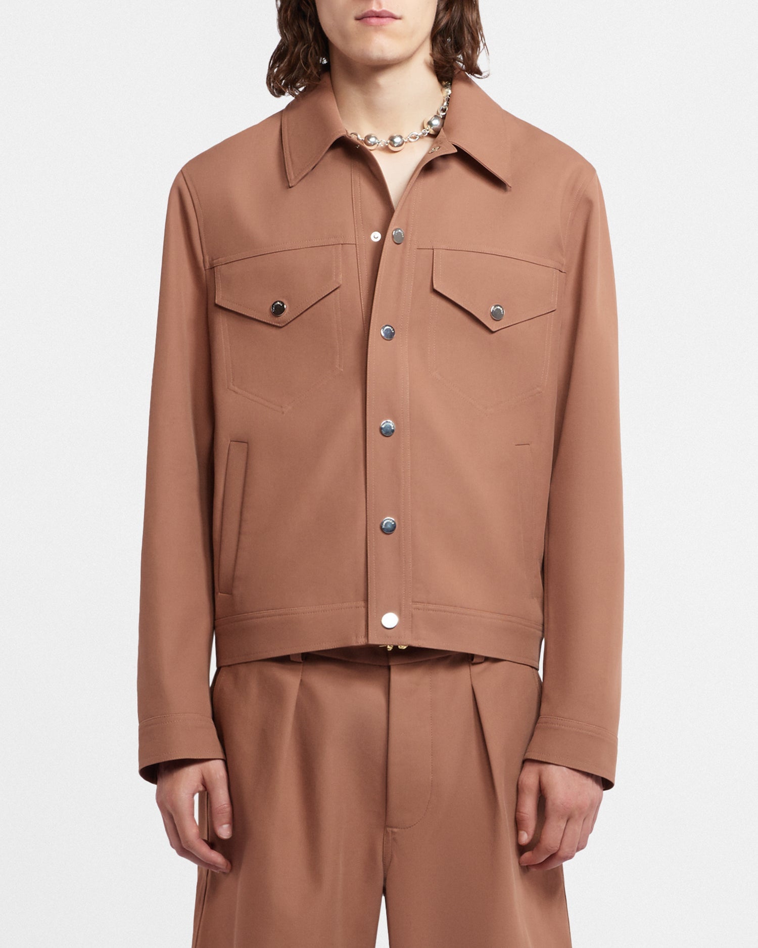 Mens | Larry Structured Twill Jacket | Rust Twill