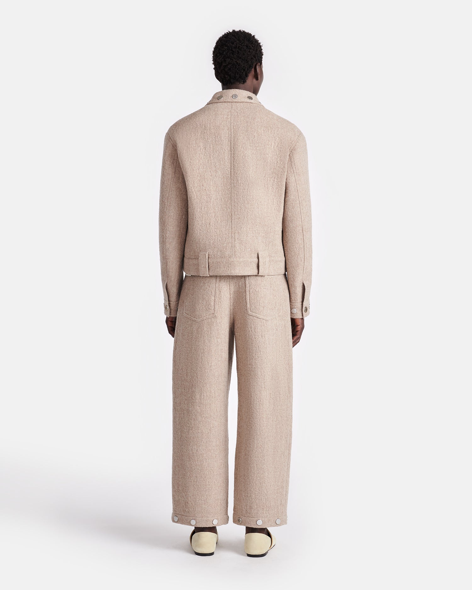 Mens | Dallin Studded Slub-Wool Pants | Taupe Melange