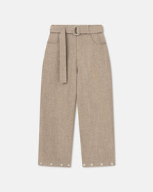 Mens | Dallin Studded Slub-Wool Pants | Taupe Melange