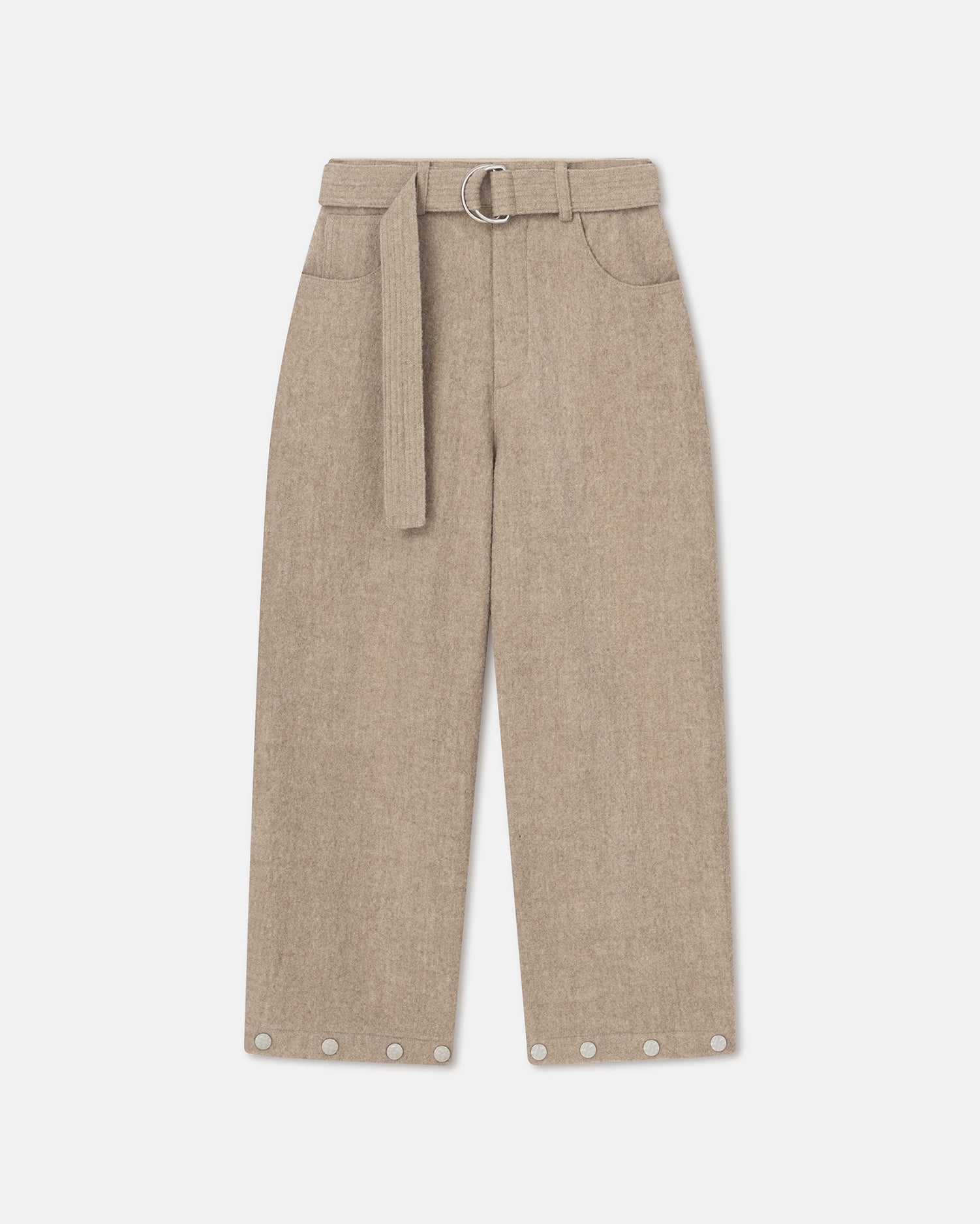 Mens | Dallin Studded Slub-Wool Pants | Taupe Melange