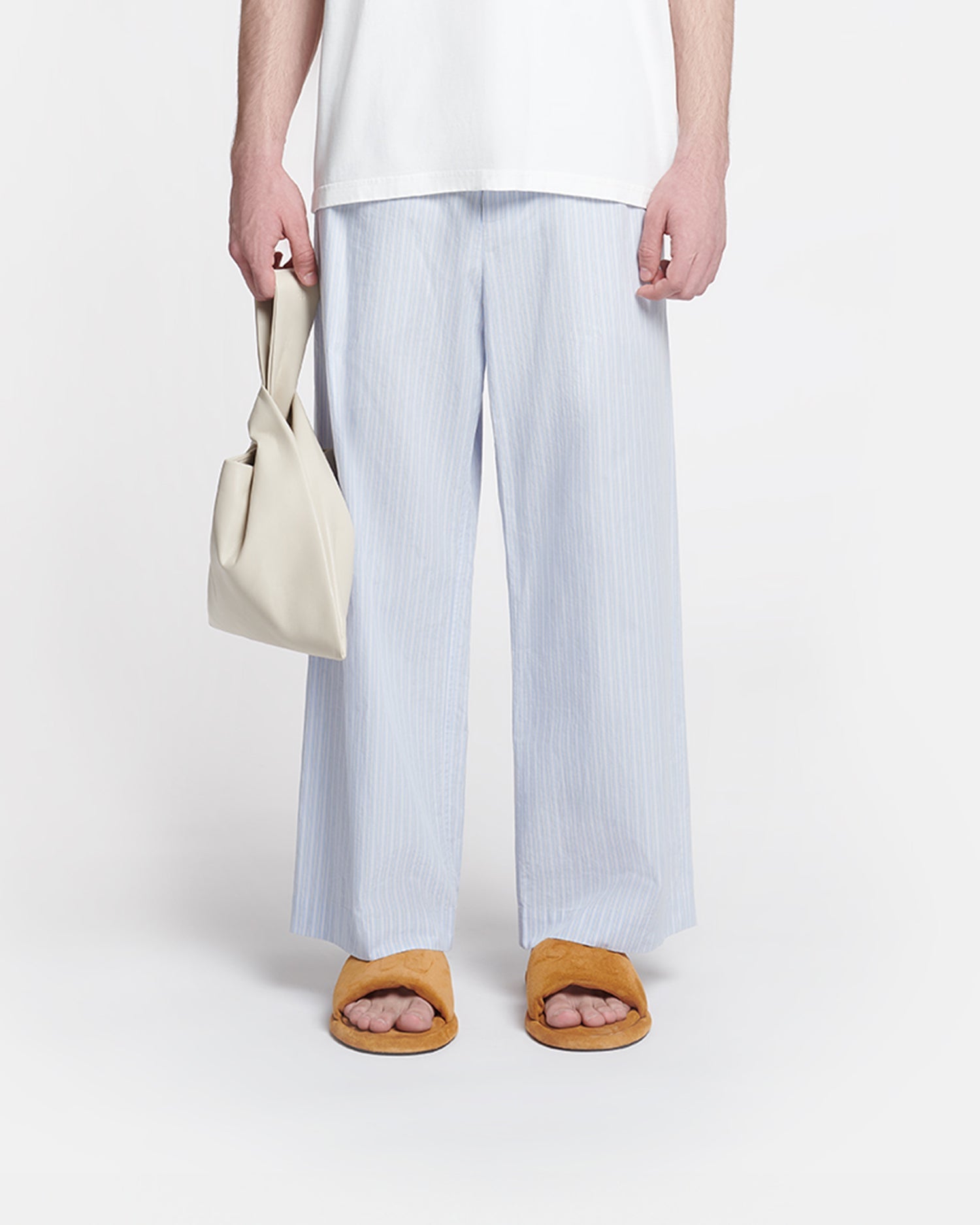 Mens | Arnaud Striped Relaxed-Fit Pants | Blue/Beige/White