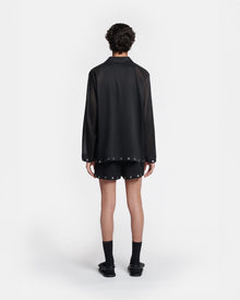 Mens | Tallon Studded Organza Bermuda Shorts | Black