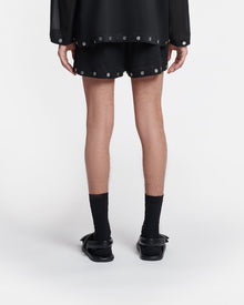 Mens | Tallon Studded Organza Bermuda Shorts | Black