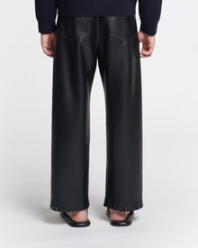 Mens | Quido Fringed Regenerated Leather Pants | Black