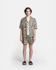 Mens | Amil Printed Twill-Silk Shorts | Leopard