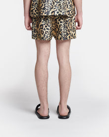 Mens | Amil Printed Twill-Silk Shorts | Leopard