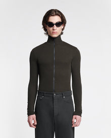 Mens | Magnus Mesh-Jersey Turtleneck Top | Anthracite