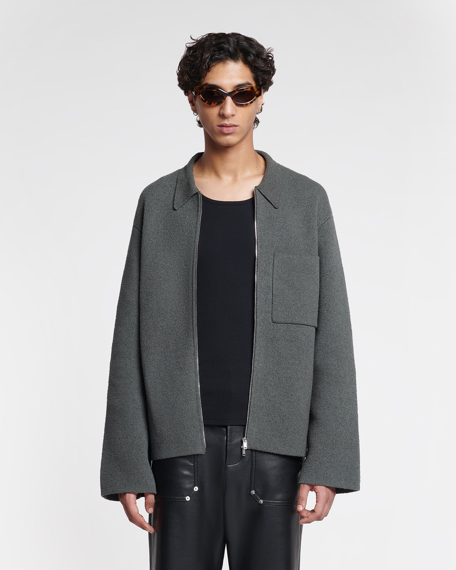 Mens | Belmer Terry-Knit Cardigan | Graphite