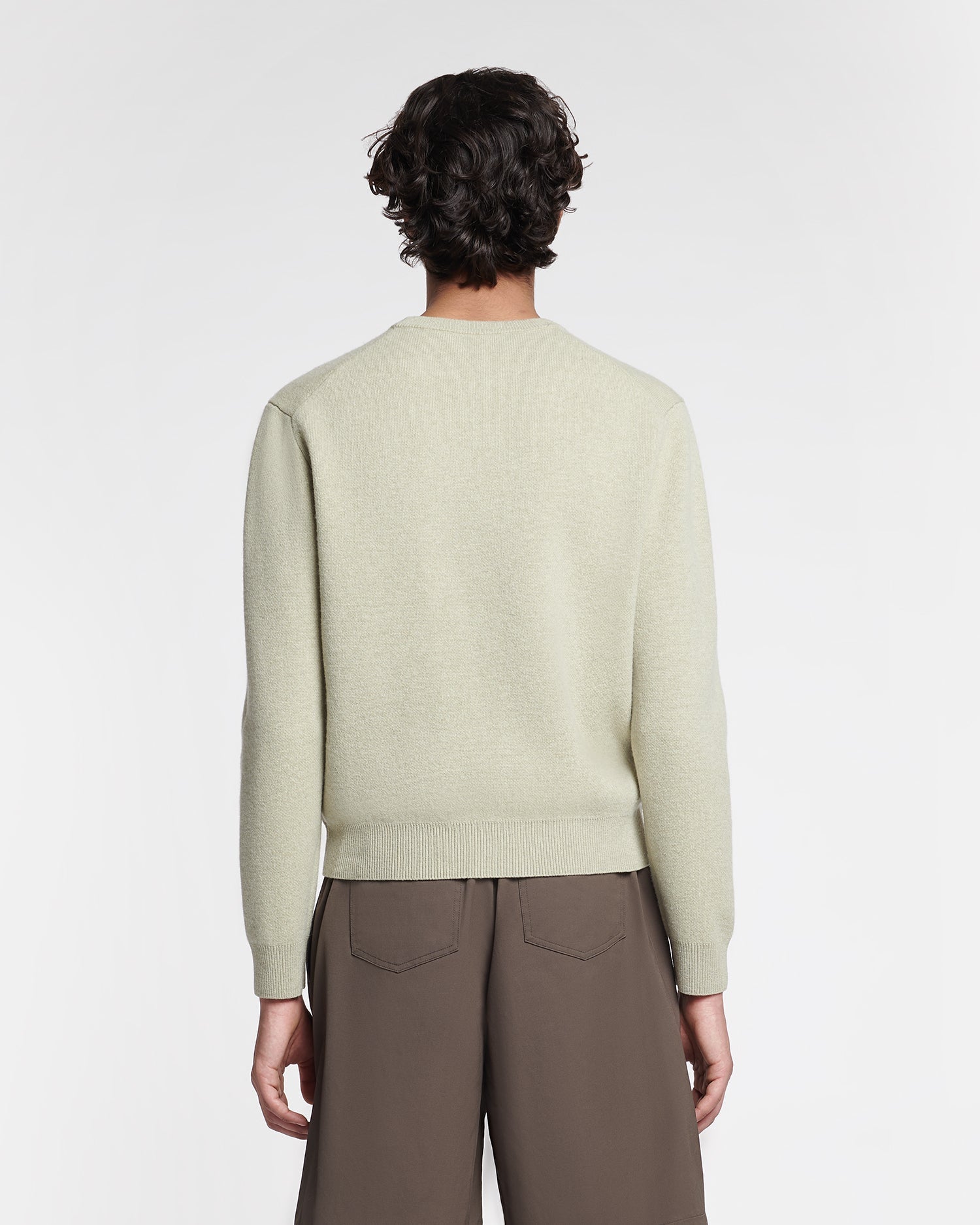 Mens | Stono Embroidered Merino Wool Sweater | Stone